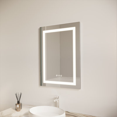 Pharmacie de salle de bain avec miroir à DEL, antibuée, imperméable, 3000K ~ 6000K