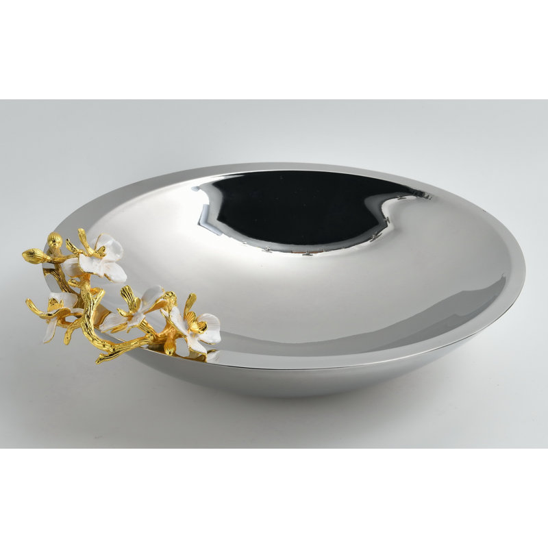 Orchid Bloom Polished Decorative Bowl                                                                