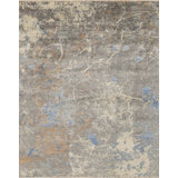 Artist Expresion Hand Knotted Abstract Area Rug in Beige/Gray/Brown
