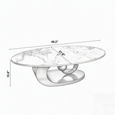 Luxurious Fish Belly White Marble Coffee Table with Avant-Garde Stainless Steel Base, Durable and Stylish for Modern Interiors.