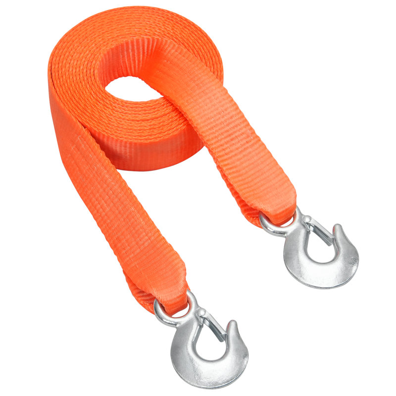 Sangle de remorquage pour véhicule tout-terrain avec crochets, 2 pouces x 20 pieds, capacité de 17 000 lb, corde de récupération durable avec crochets de sécurité pour camions et véhicules, accessoire de remorquage essentiel pour l'assistance en bordure de route