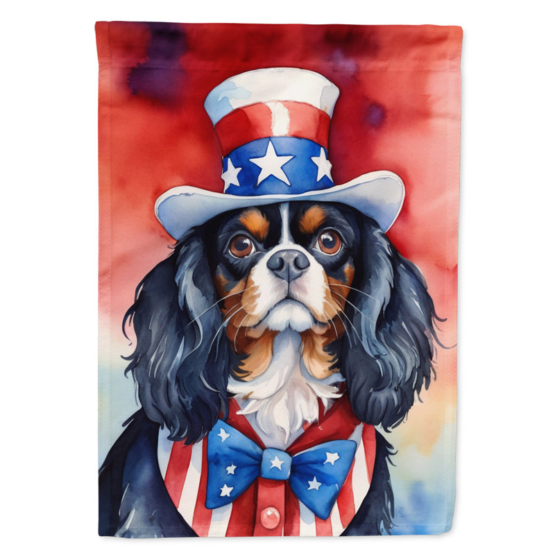 Drapeau patriotique du jardin américain, Black/Red Cavalier Spaniel