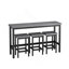 Table de salle à manger de conception moderne avec tabourets assortis, idéale pour les réunions de famille et les repas de style pub, ensemble long et robuste