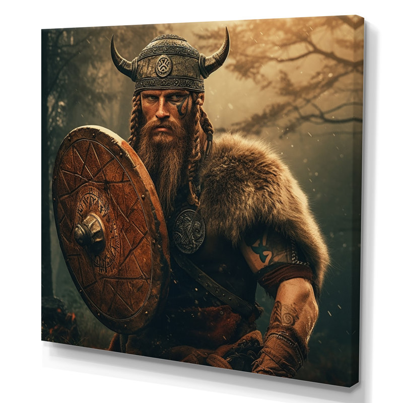 Viking Portrait I - impression sur toile tendue, Toile tendue, L 16 po x H 16 po