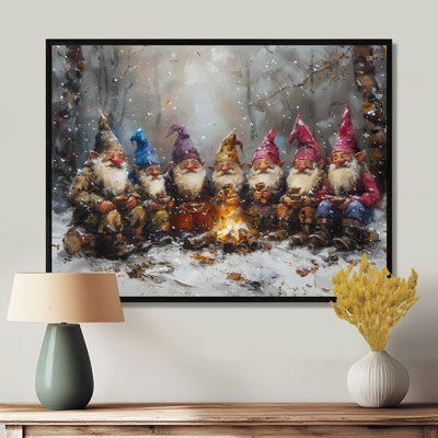 Reproduction d'art gnome rose rose jaune