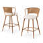 Tabouret de bar moderne et minimaliste en osier respirant à haute résilience