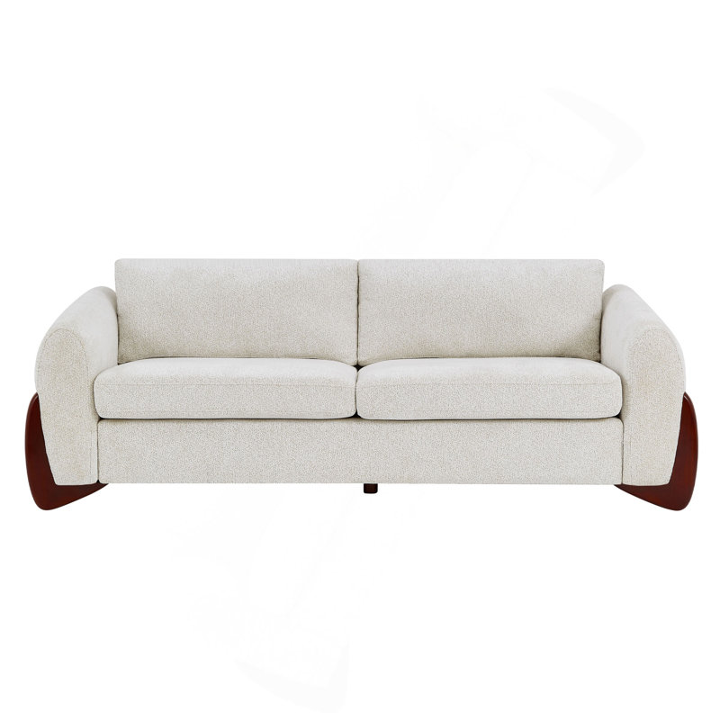 Canapé avec revêtement en tissu texturé, Beige