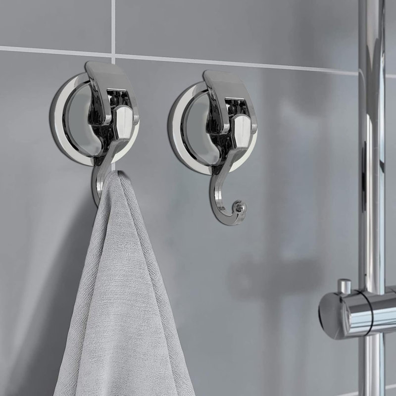 Crochets de douche à vide robustes avec super aspiration, crochets de peignoir de salle de bain réutilisables pour surfaces non poreuses, pas d'installation d'outils