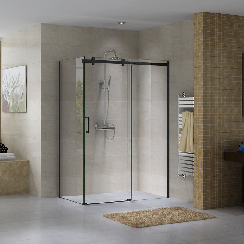 Cabine de douche rectangulaire coulissante sans cadre l 60 po x P 36 po x H 78,75 po Hasper