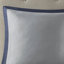 Édredon 8 pièces brodé - très grand, bleu marine et blanc, détails très froissés, literie douillette-122456995