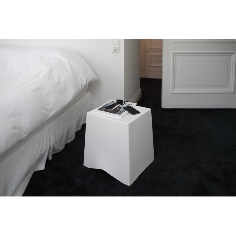 Briq Plastic Accent Stool, White