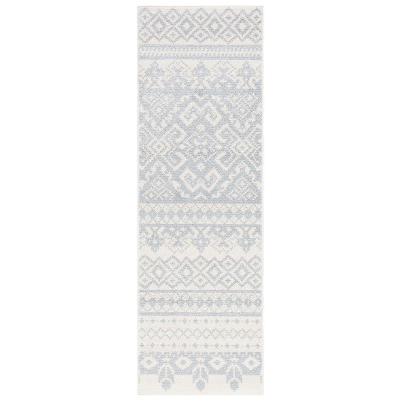 Tapis ivoire / ardoise Wynn, Tapis de couloir 2 pi 6 po x 8 pi