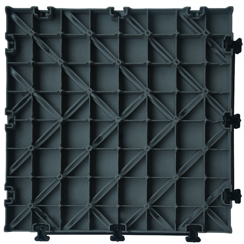 Carreau de terrasse emboîtable en plastique 12 po x 12 po, Gris anthracite