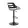 Swivel Adjustable Height Bar Stool with Pedestal Metal Base in Faux Leather and Wood