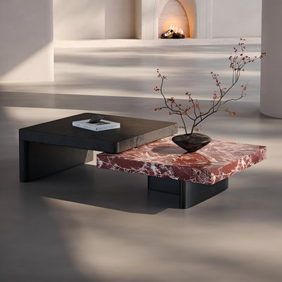 31.5"Modern Minimalist Marble Coffee Table