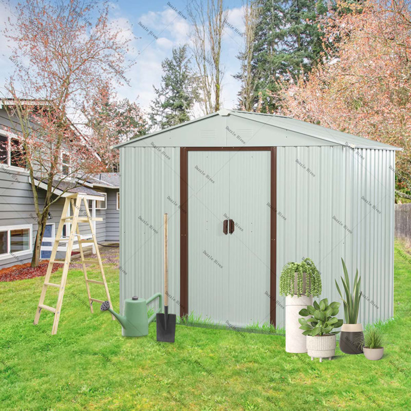Remise de rangement en métal, Blanc, H 72,48 po x l 76,32 po x P 51,6 po