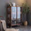 Vitrines en bois massif noisette + verre trempé