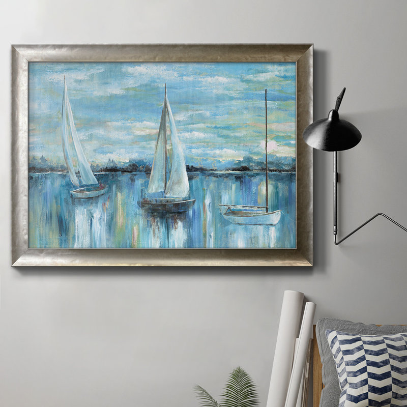 «Evening On The Bay», toile encadrée de qualité supérieure - prête à être accrochée, H 18 po x l 27 po