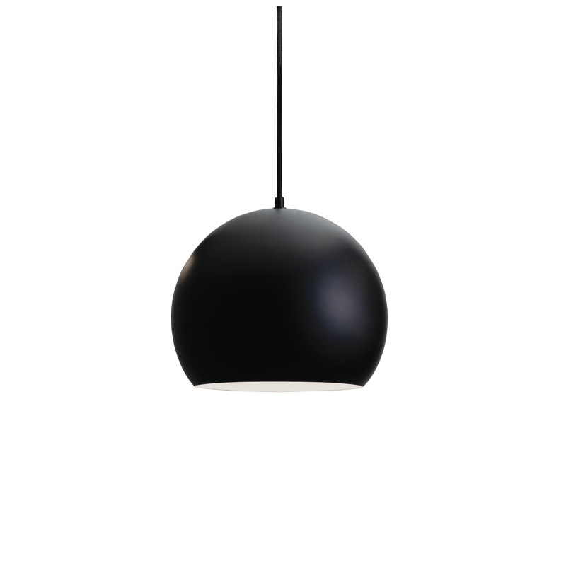 Luminaire suspendu sphère 1 lumière Kanisha, Noir, H 11,02 po x l 9,84 po x P 9,84 po