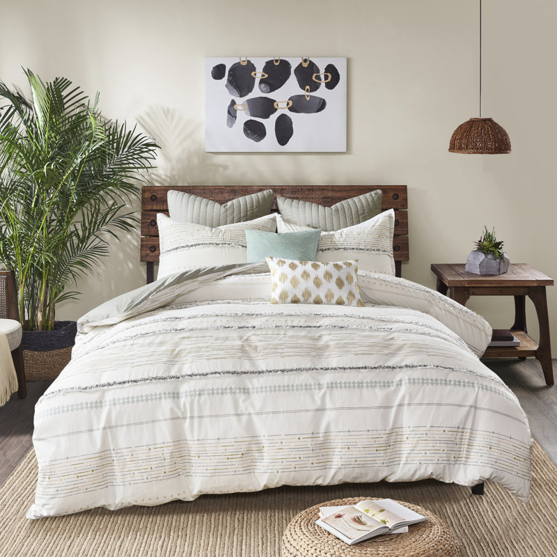 Printed Cotton Duvet Cover For Bedroom - Queen With Tassels & Style Bed Modern Design