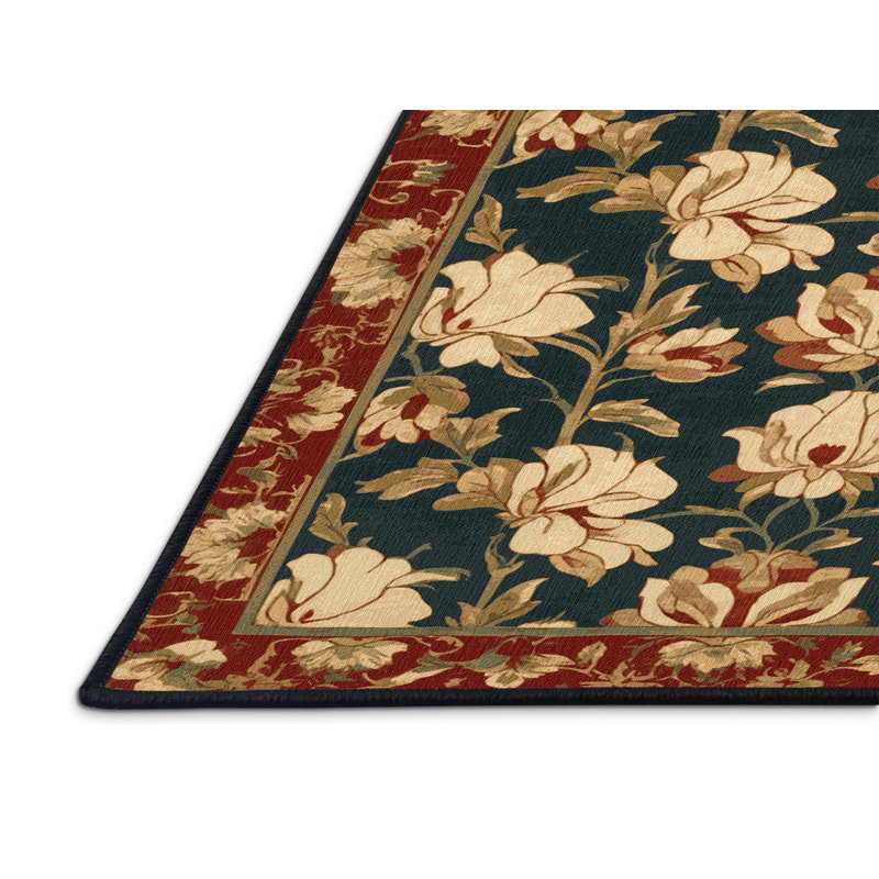 Tapis noir Art Deco lavable à la machine, Rectangle 4pi x 6 pi