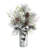 Flocked Greenery and Pinecone Christmas Arrangement with Plaid Bow