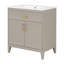 Meuble-lavabo minimaliste moderne 30 po avec lavabo en céramique, armoire en bois massif avec porte et 1 tiroir basculant et tablette réglable (beige)