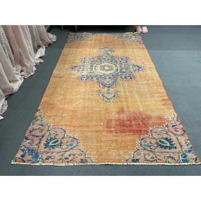 Vintage Rug, 53.1x98.8 Inch Orange Patchwork Area Rug