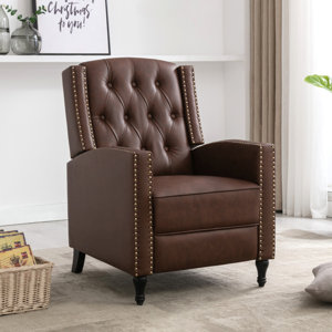 Barnhard+Faux+Leather+Recliner+with+Otto