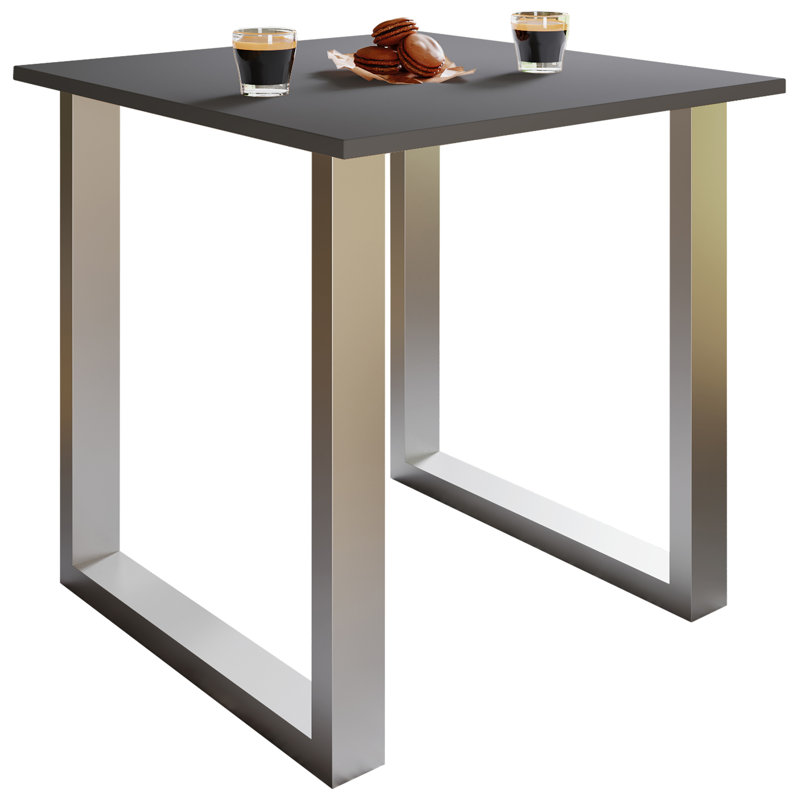 Alexious Metal Base Dining Table, Browning, Black, 76cm H x 80cm W x 50cm D