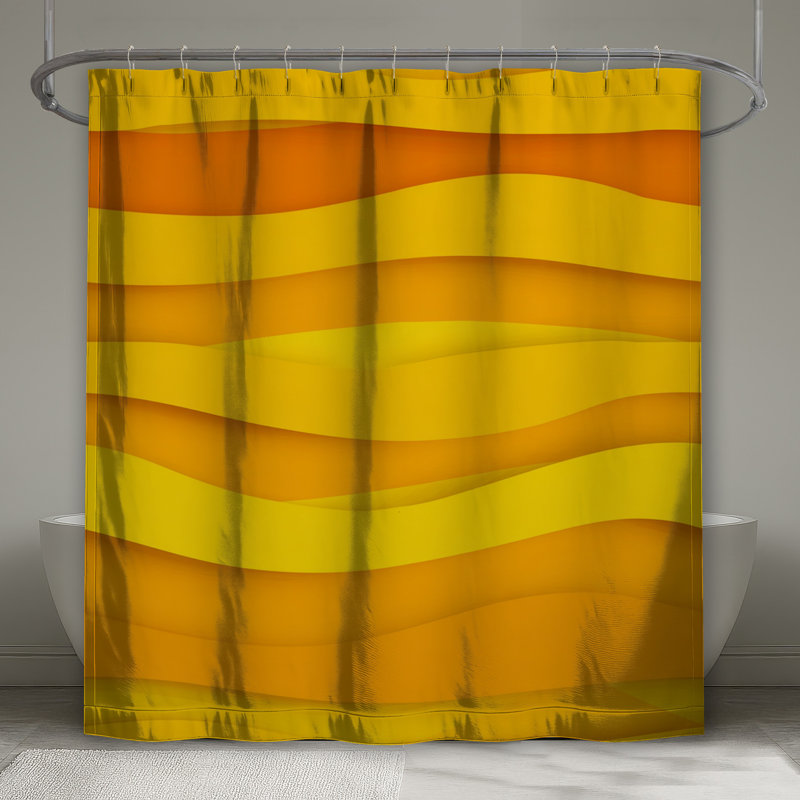 Rideau de douche Waves - Décoration de salle de bain abstraite moderne, L 70 po x H 84 po