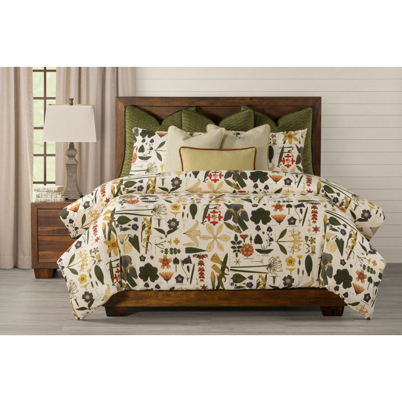 Botanical Print Duvet Cover & Insert Set, California King Duvet Cover + 5 Shams + 3 Pillows