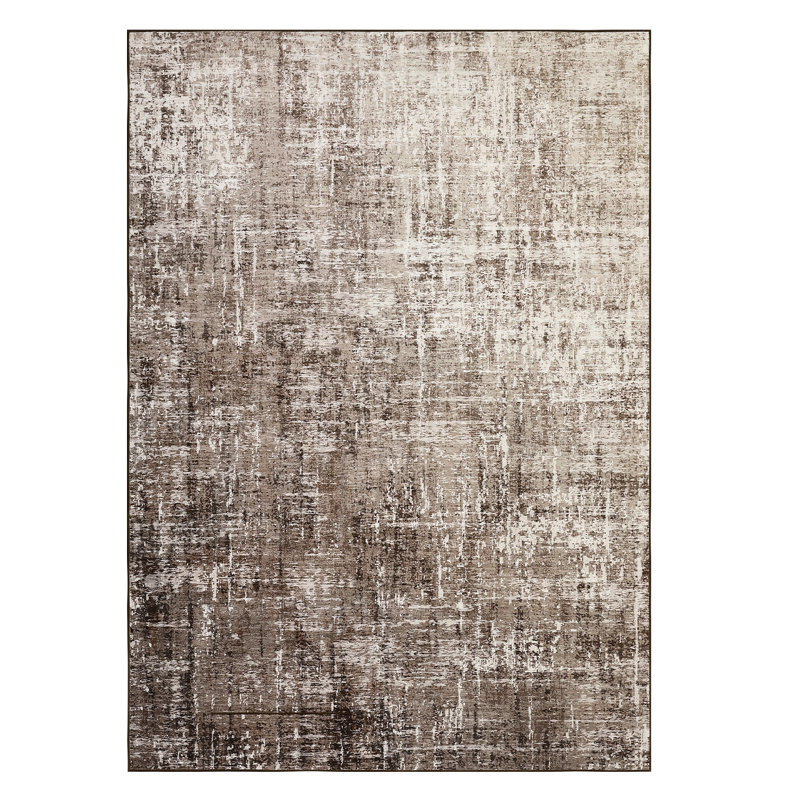 Living Room Rugs 10x13 Abstract Washable Non Slip Area Rug for Bedroom Ultra Foldable Under Table Carpet for Dining Room Office Apartment Taupe
