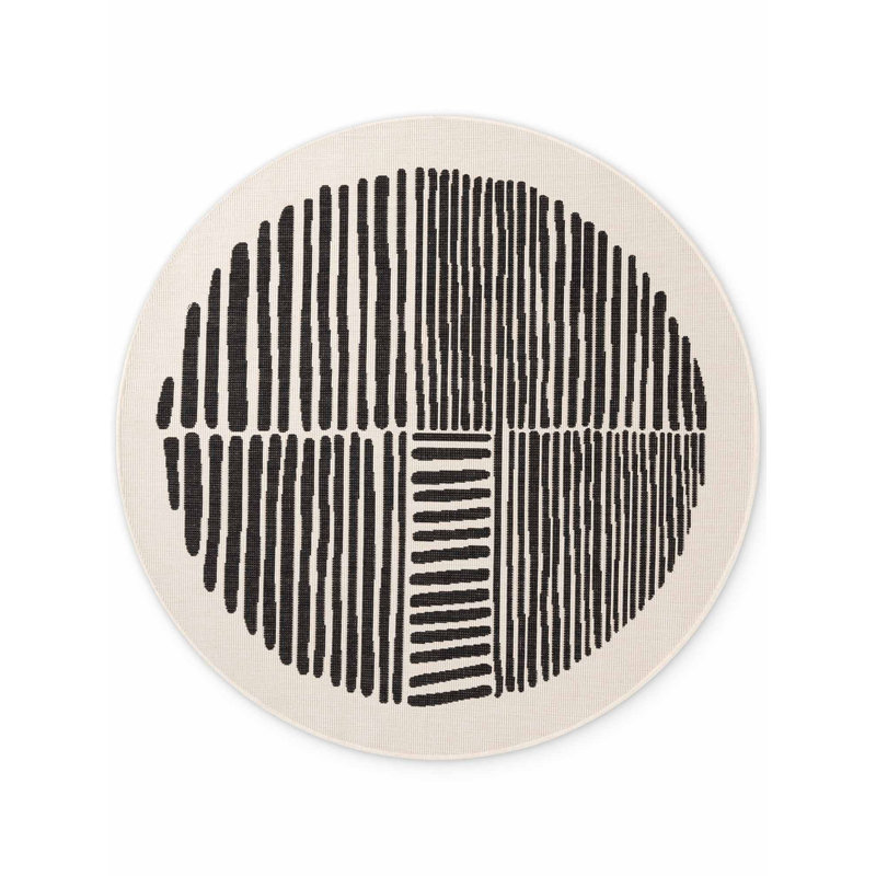 Dequavion Round 200 cm x 200 cm Geometric Indoor / Outdoor Area Rug