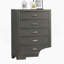 1 pièce Commode 5 tiroirs en acrylique de style contemporain avec pieds en métal gris