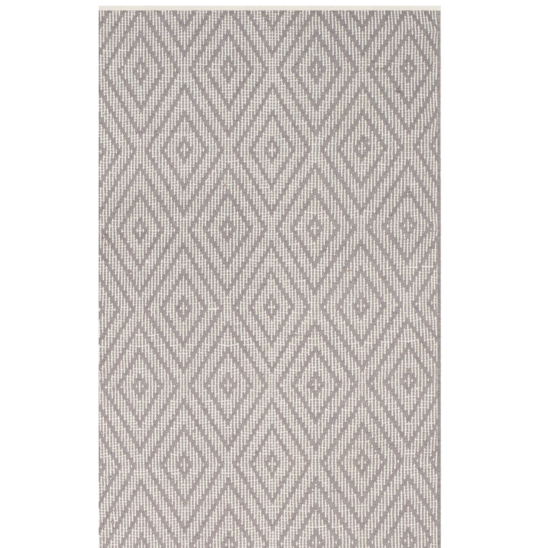 Akihito Hand Woven Cotton Geometric Rug, Rectangle 3' x 5'