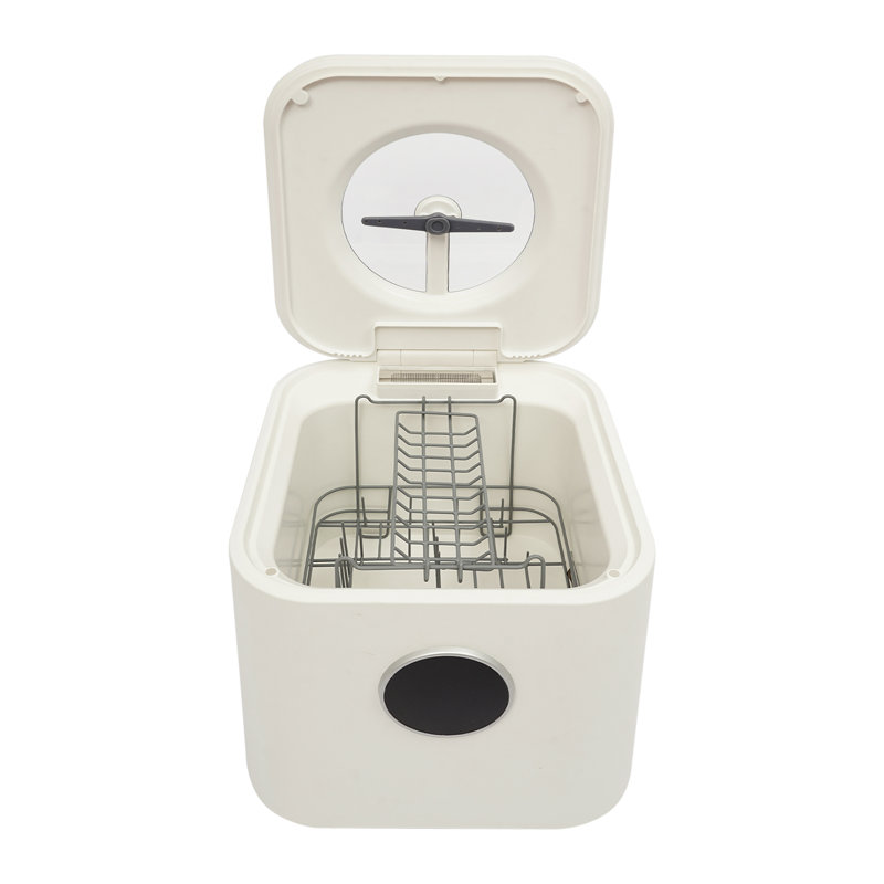 Mini lave-vaisselle de comptoir blanc 110V avec double alimentation en eau 5 modes de lavage PTC séchage et désinfection à l'ozone pour la vaisselle