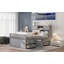 Full Size Captain Platform Bed Frame With Storage Bookcases And Shelves,Four Drawers