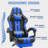 Soontrans Gaming Chair with Footrest High Back Computer Office Gamer Chair with Massage and Headrest Lumbar Support Swivel Seat Ergonomic Game Chair for Adults, Blue-117546161