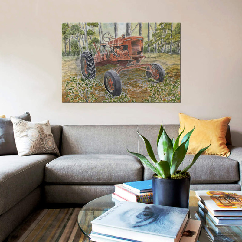 «Old Tractor», reproduction sur toile, H 18 po x l 26 po x P 1,5 po, Toile tendue, Pas de tapis