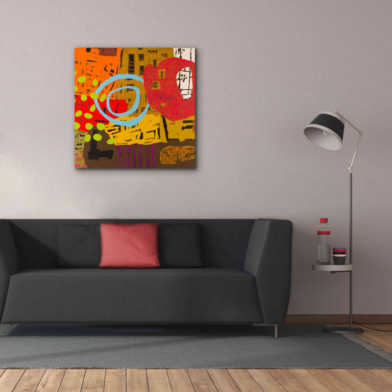 "Conversations In The Abstract 28" par Downs sur toile, H 37 po x l 37 po x P 1,5 po