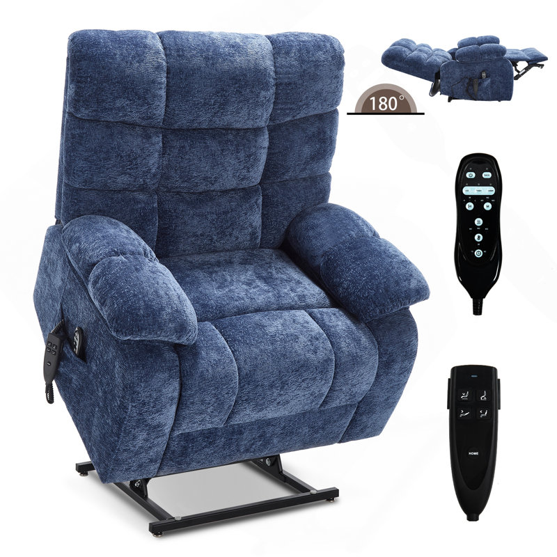 Lift Recliner Chair Heat Massage Dual Motor Infinite Position Up To 350 LBS Large Electric Power Lift Recliners With Power-Remote, Medium-Firm And Heavy Duty
