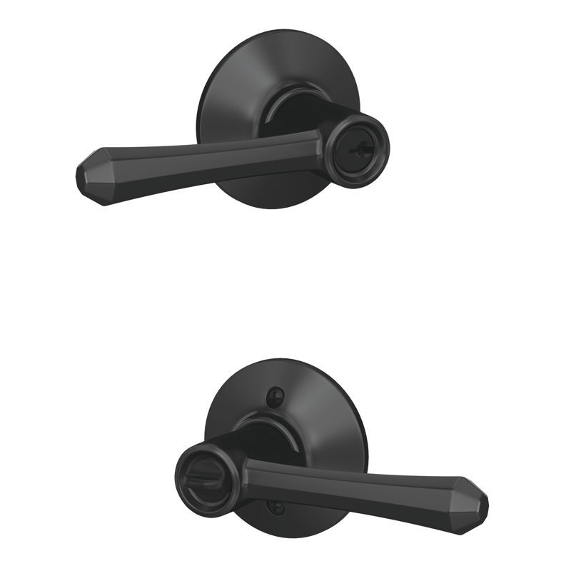 Dempsey Keyed Entry Lever with Plymouth Trim, Yes, Keyed Alike, Matte Black
