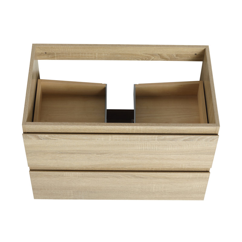 30" Wall-Mounted Bathroom Vanity (Only the Cabinet Body)-BVB01930LTO-2, Light Oak