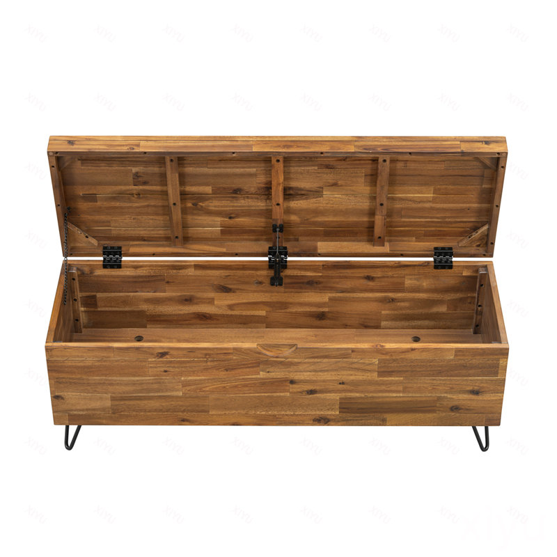 Solid Acacia Wood 46-inch Storage Bench