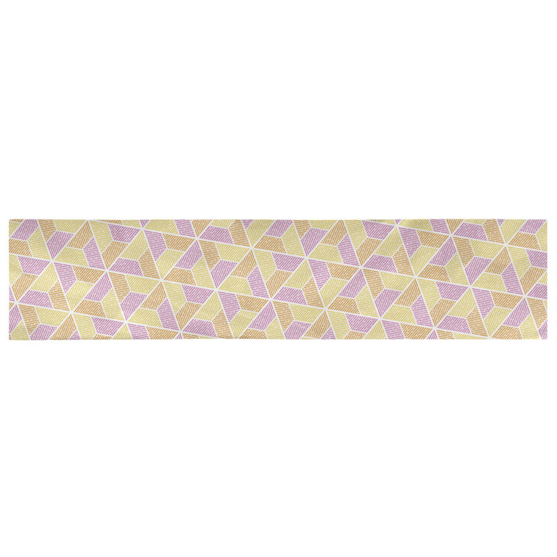 Chemin de table Avicia, 90 po x 16 po, Polyester, Jaune / Orange / Rose