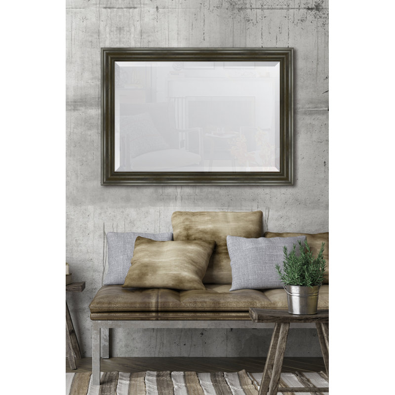 English Wall Mirror, 42" H x 30" W, Gray