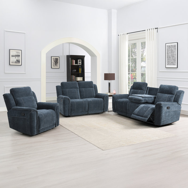 Sumana 2 Seater Reclining Loveseat, Navy
