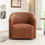 Fauteuil demi-tonneau pivotant en similicuir Delwood-1251969344