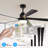 65 Inch Black Ceiling Fan With Light, 5-Blade Dimmable Led Ceiling Fan With Remote Control, Modern Quiet Design For Living Room And Bedroom